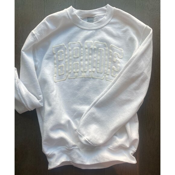 White Varsity Bride Sweatshirt Size Small - Picture 2 of 5